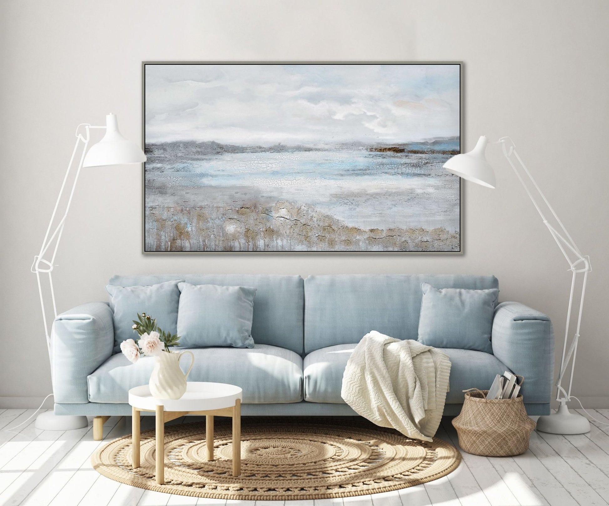 Coastal Shore - Oil Painting - 43" x 72" - The Furnishery