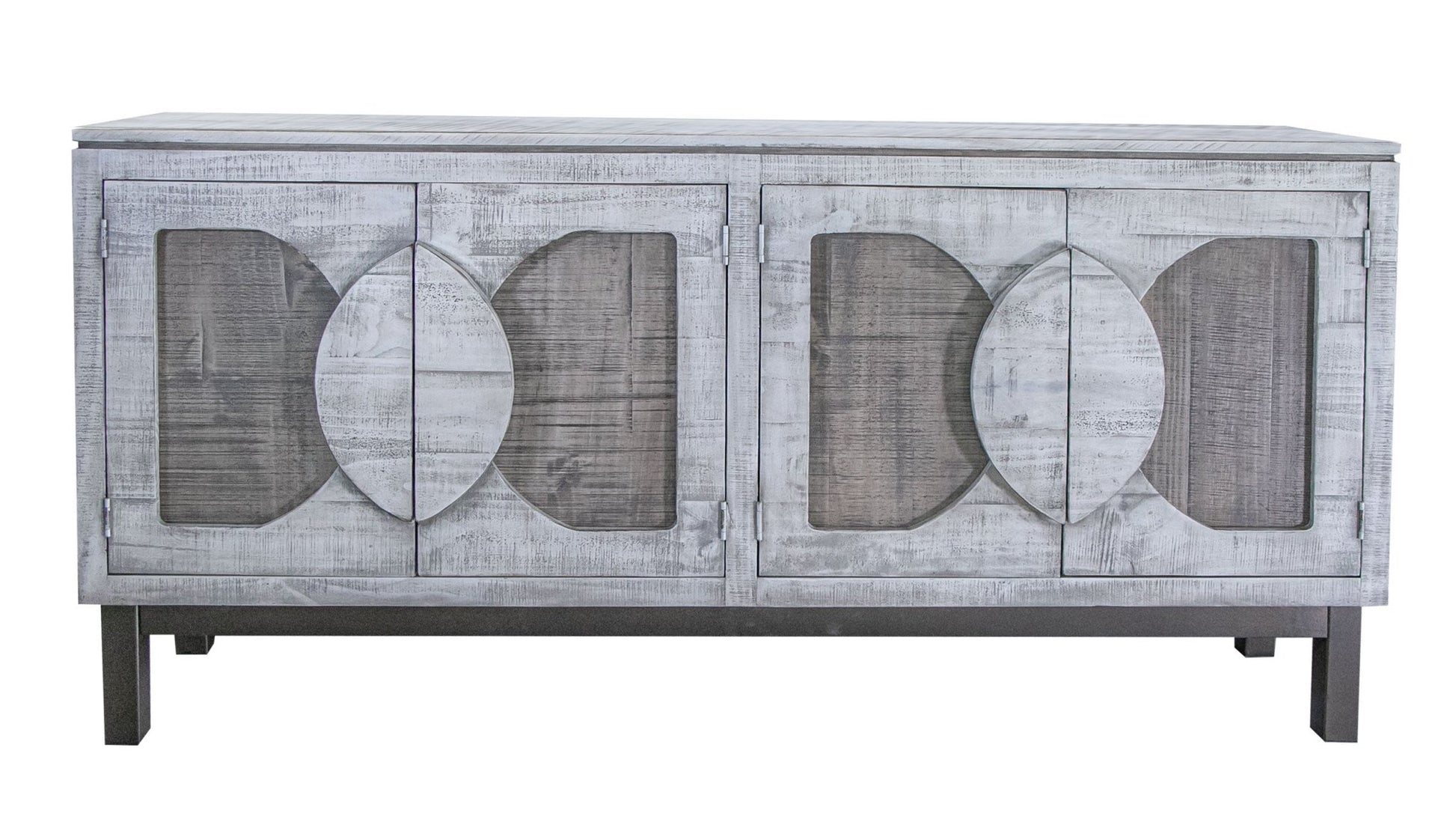Cotswold - 4 Door Console Table - White/Grey/Black/Brown - The Furnishery