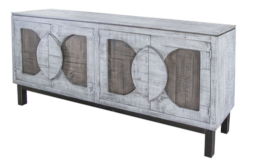 Cotswold - 4 Door Console Table - White/Grey/Black/Brown - The Furnishery