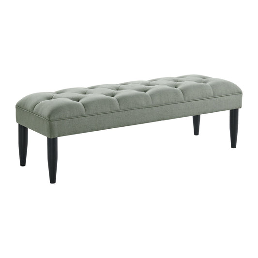 Dee Tufted Bench In Westin Charcoal - The Furnishery