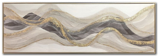 Golden Wave - Canvas Art - 20" x 59" - The Furnishery
