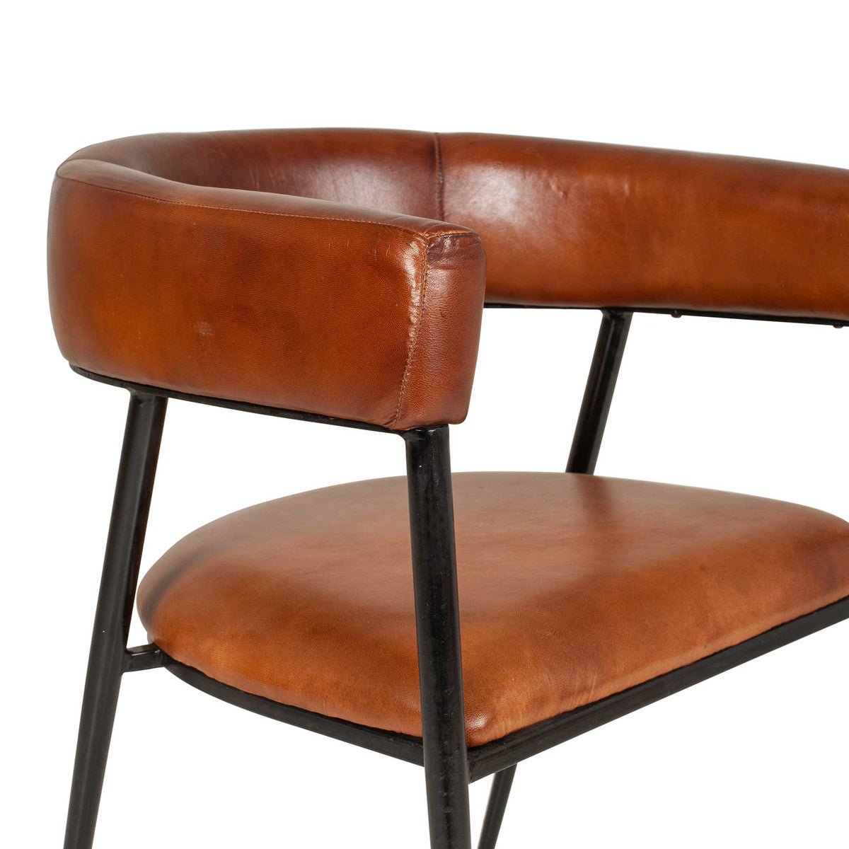 Gregory Iron and Leather Dining Chair - The Furnishery