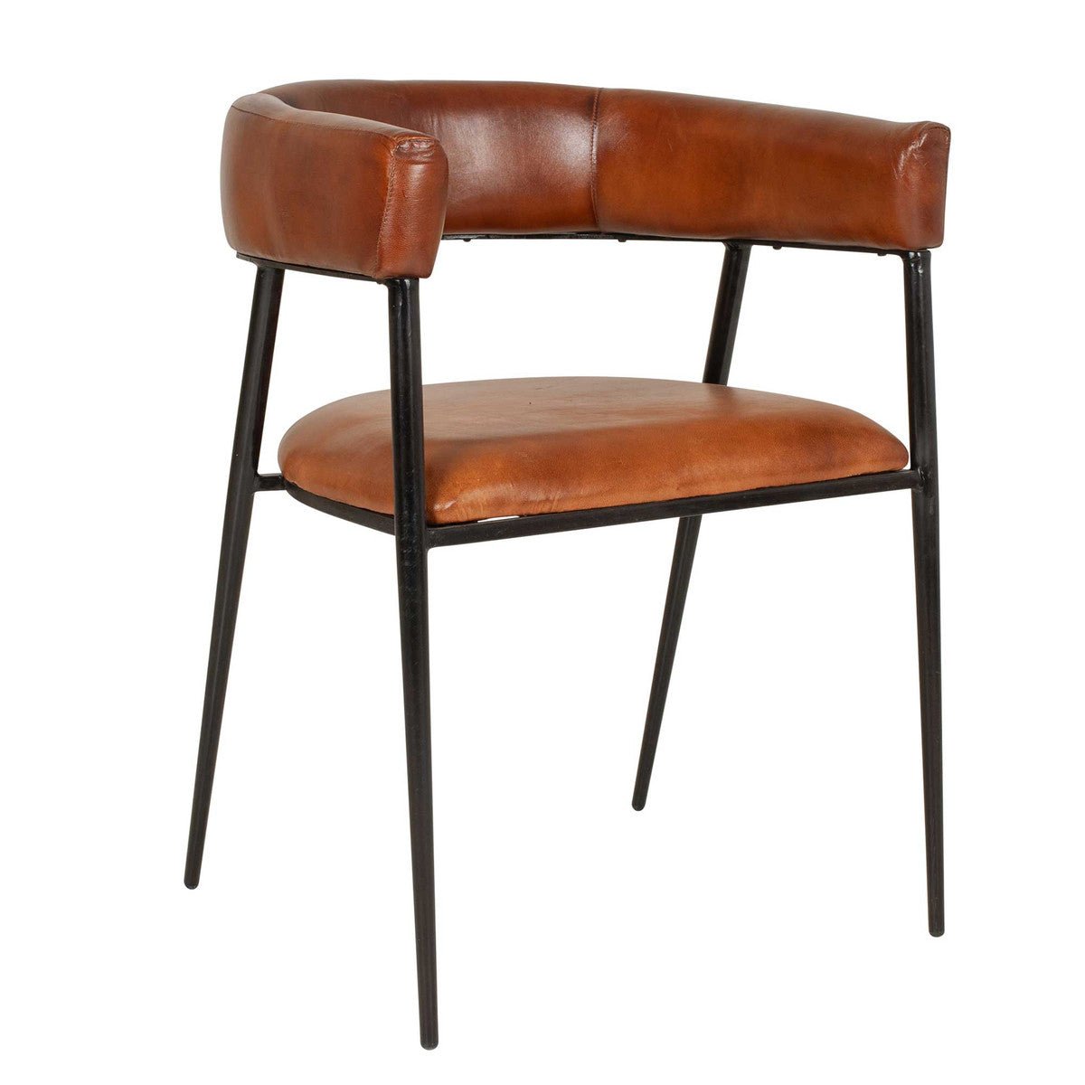 Gregory Iron and Leather Dining Chair - The Furnishery