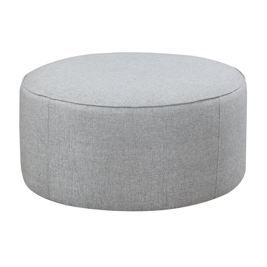 Jasmine - Round Cocktail Ottoman w/Castors - Grey - The Furnishery