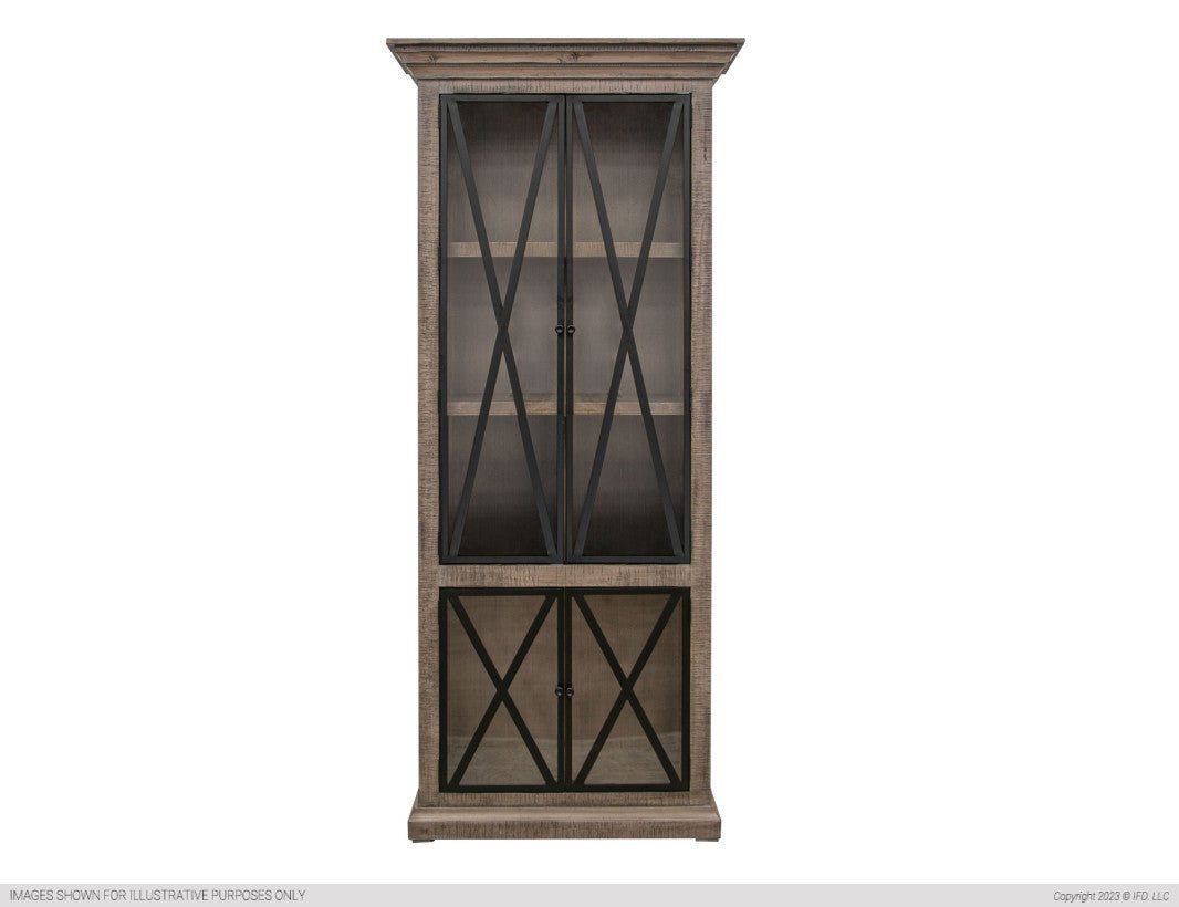 Jonas Glass Casement Cabinet - Black - The Furnishery