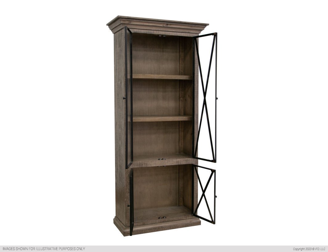 Jonas Glass Casement Cabinet - Black - The Furnishery