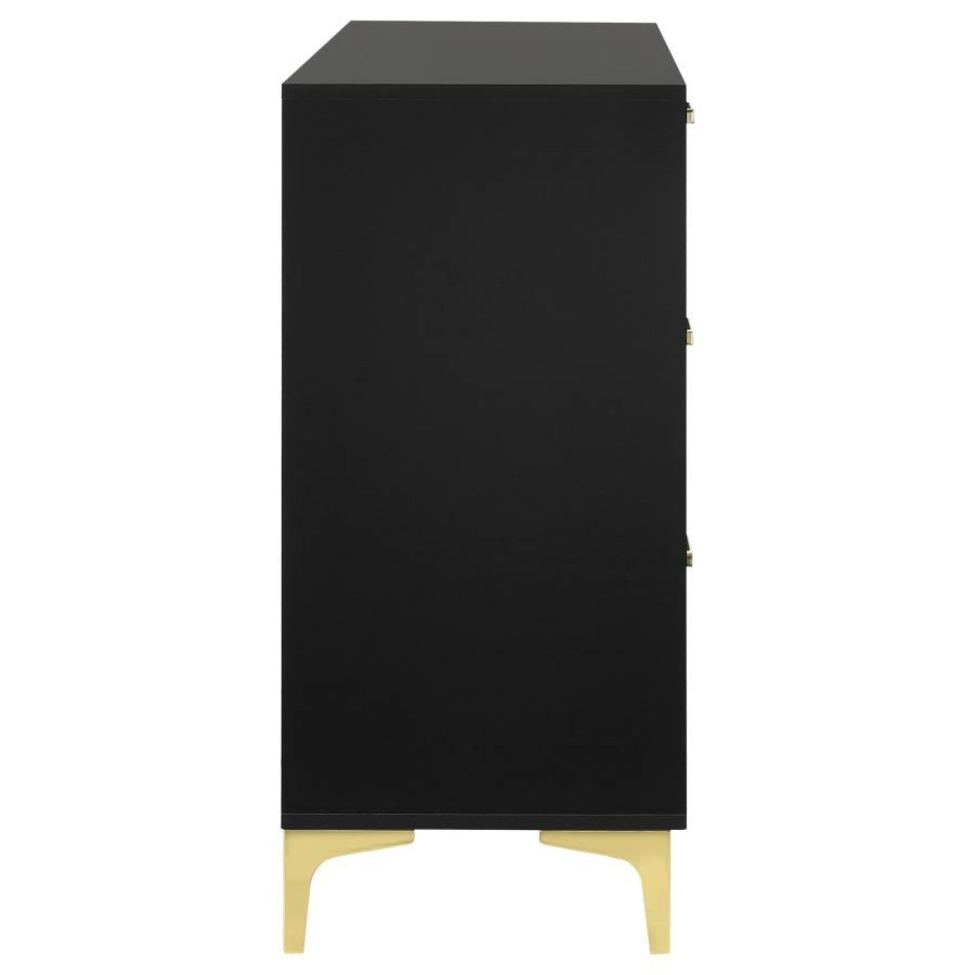 Kendall 6-Drawer Dresser Black & Gold - The Furnishery