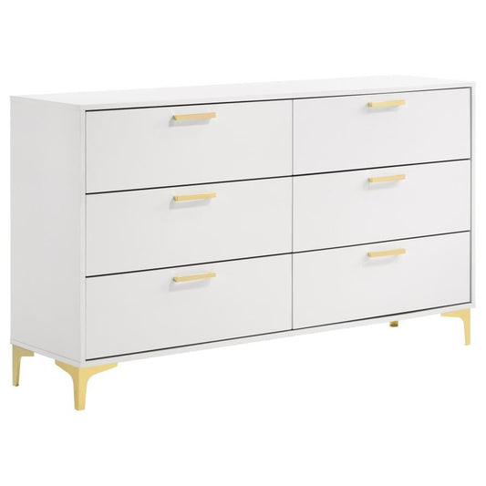 Kendall 6-Drawer Dresser White - The Furnishery