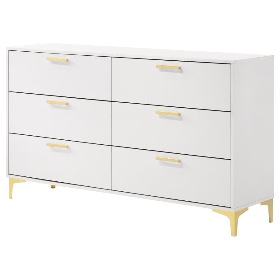 Kendall 6-Drawer Dresser White - The Furnishery