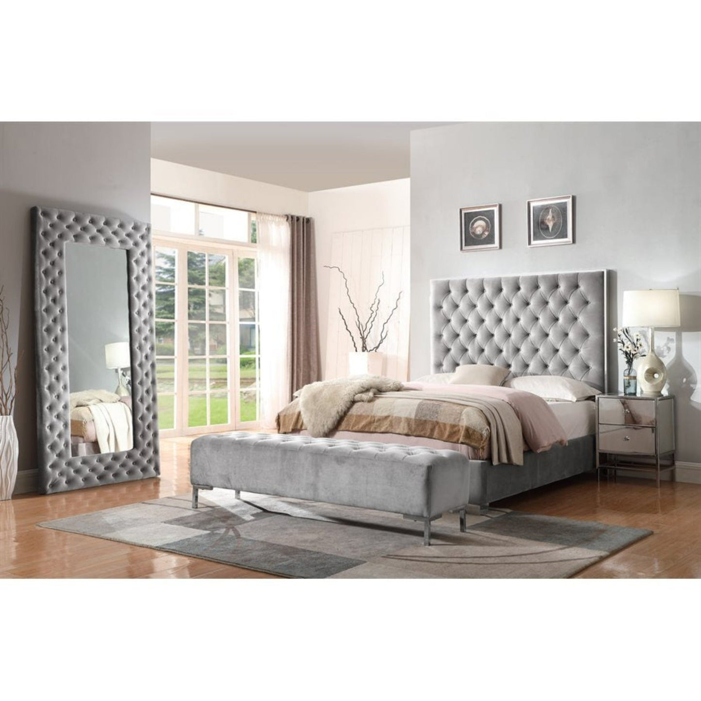 Lace Tufted Bed - The Furnishery