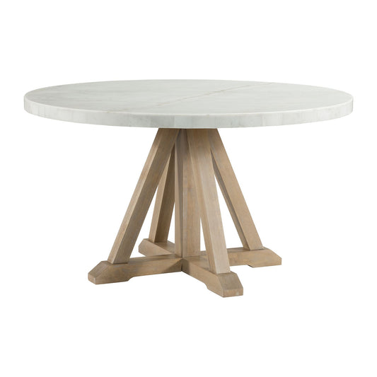 Lakeford White Marble Round Top Table - The Furnishery