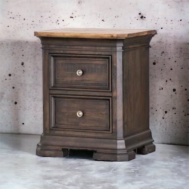 Logan Mahogany 2 Drawer Night Stand - The Furnishery