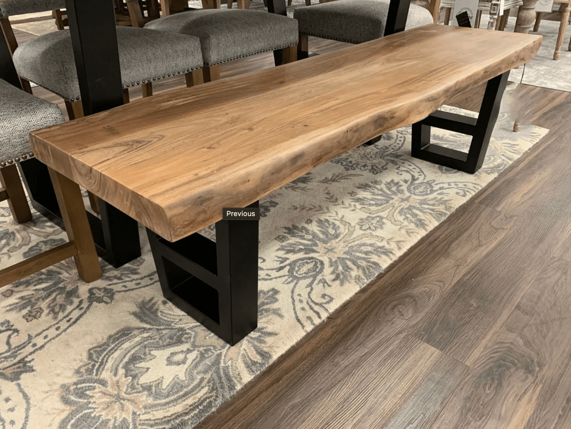 Malcolm Acacia Live Edge Dining Bench - Natural - The Furnishery