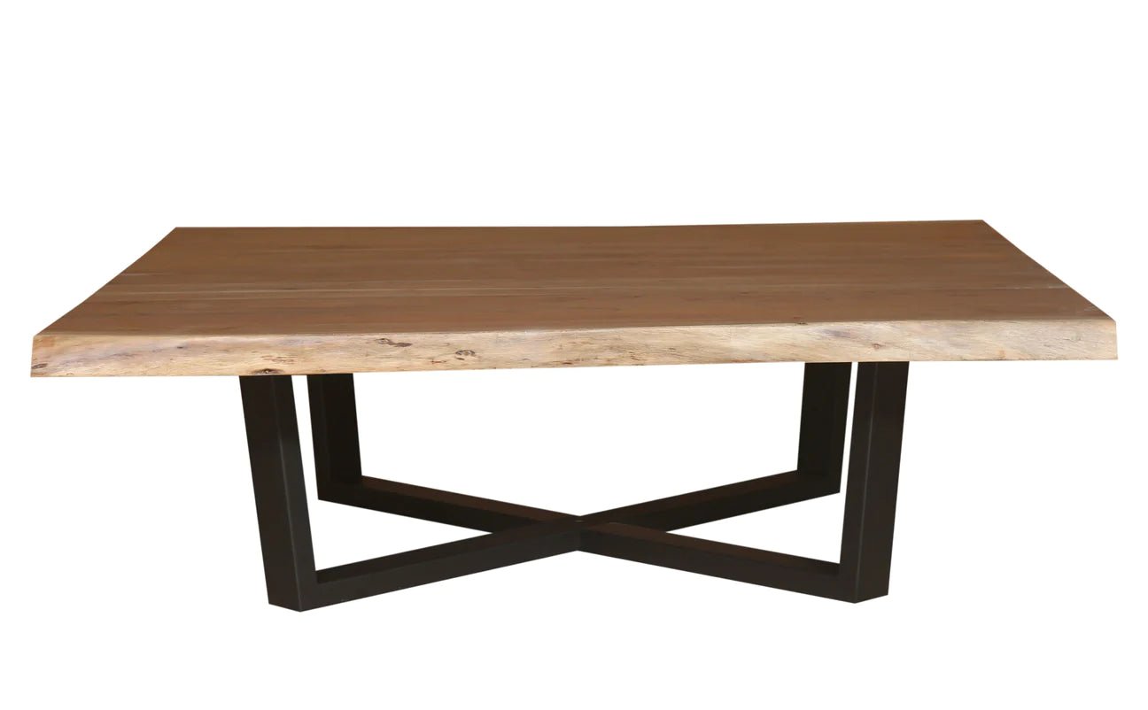 Natural Acacia 60" Square Live Edge Coffee Table - Natural - The Furnishery