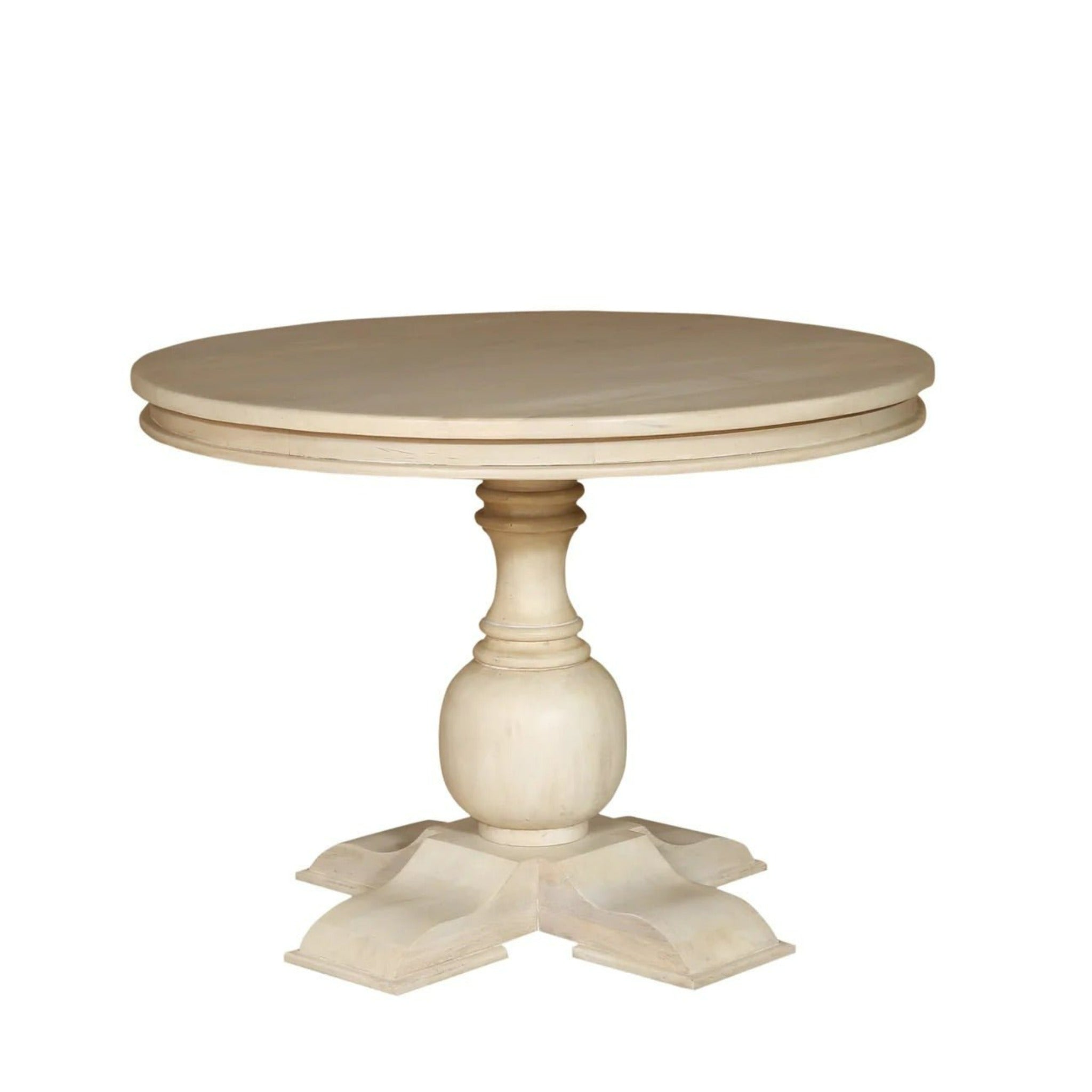 Whitewash round online dining table