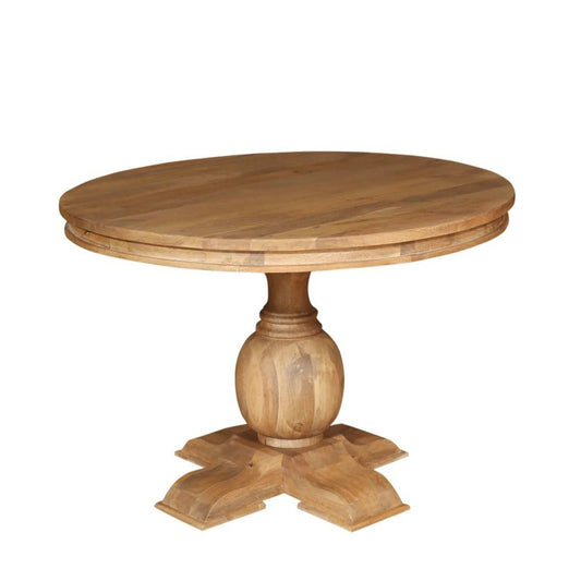 Natural Live Edge 53" Round Dining Table - Natural - The Furnishery