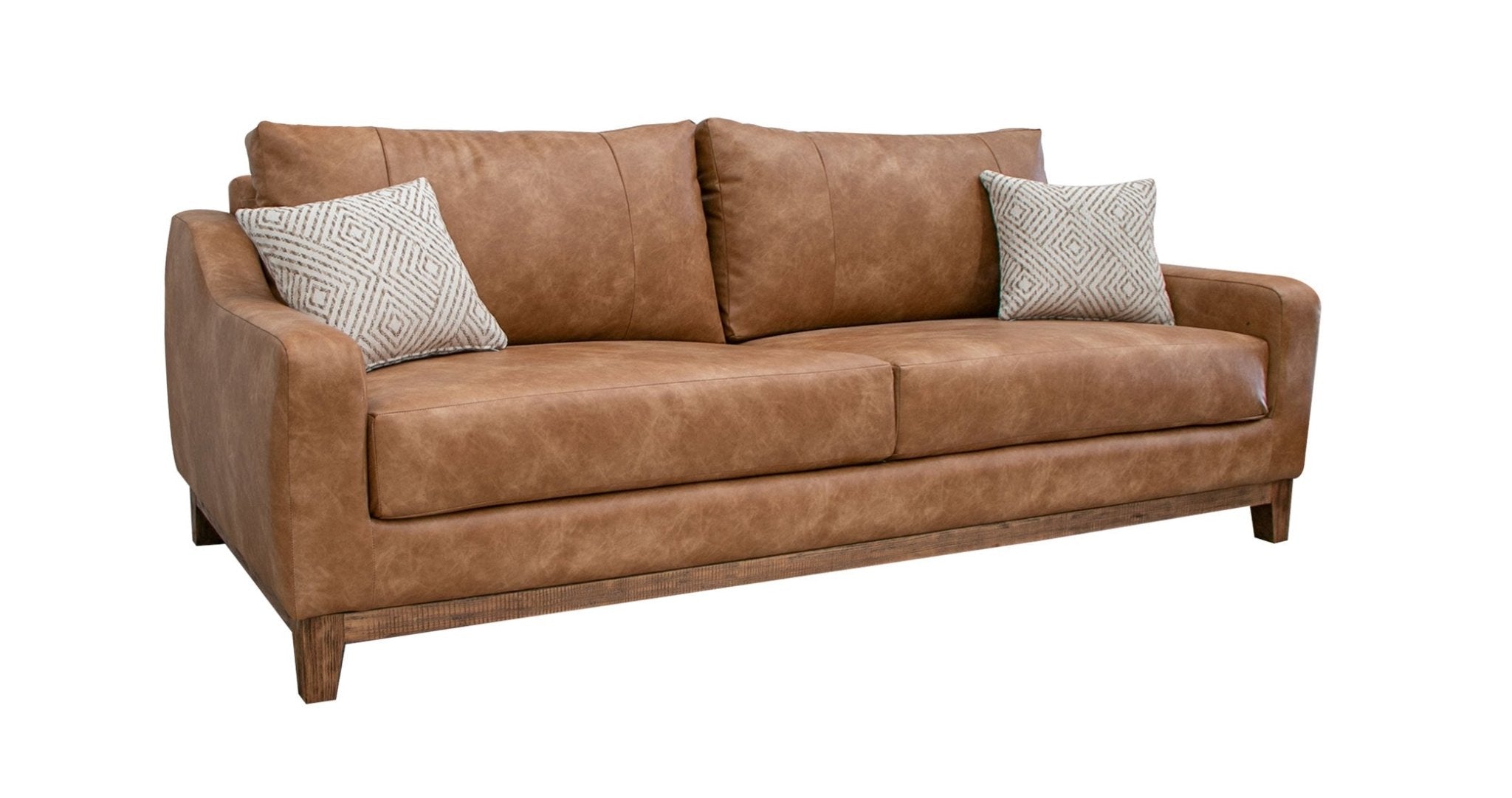 Two cushion leather clearance sofa