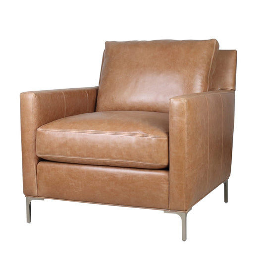 The Trenton - Leather Chair in Iceburg Cognac - The Furnishery